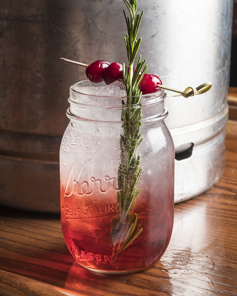 Cran Rosemary Smash from the Cask